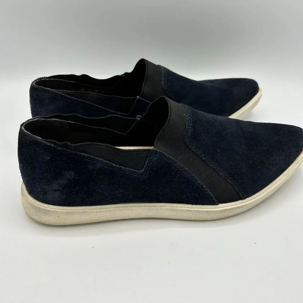 Naya Navy Leather Suede Loafer Slip-On Shoes Pointed 9.5M